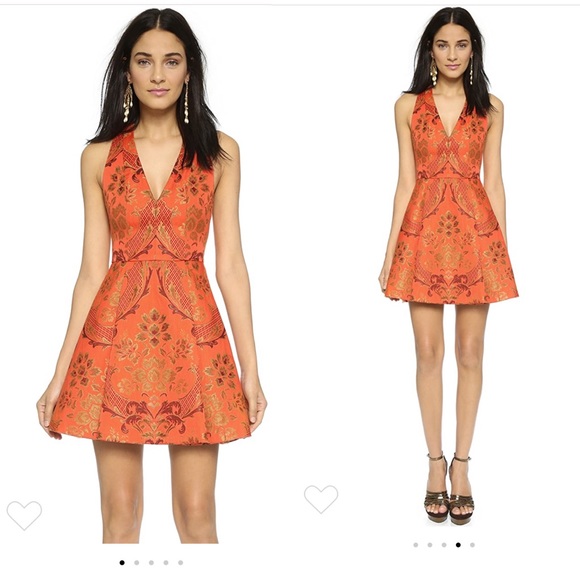 Alice + Olivia Mollie Fit & Flare Brocade Dress - Picture 2 of 11